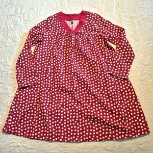 Tea Collection girls size 7 red with white flower dress long sleeve EUC